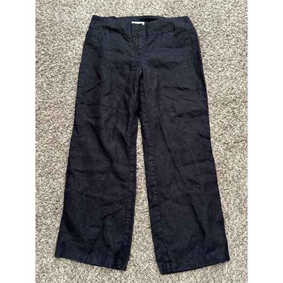 Eileen Fisher Pants - Eileen Fisher Women’s Black Linen Pants Size 14 Wide Leg Comfort Boho Beach
